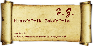 Huszárik Zakária névjegykártya